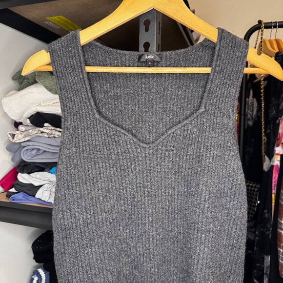 Knix Grey Sweetheart Sleeveless Sweater Vest Top | Size M | EUC - Picture 2 of 5